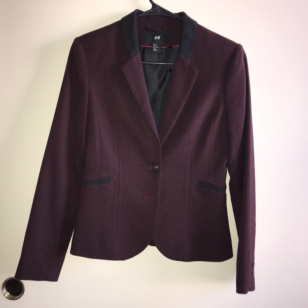 H&M Maroon/Black Business Blazer